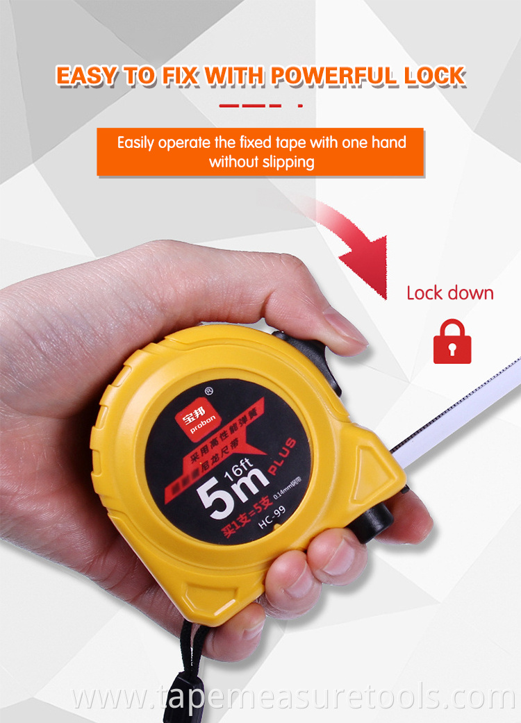 Double lock thickened ruler fall resistant retractable mini metric tape measure